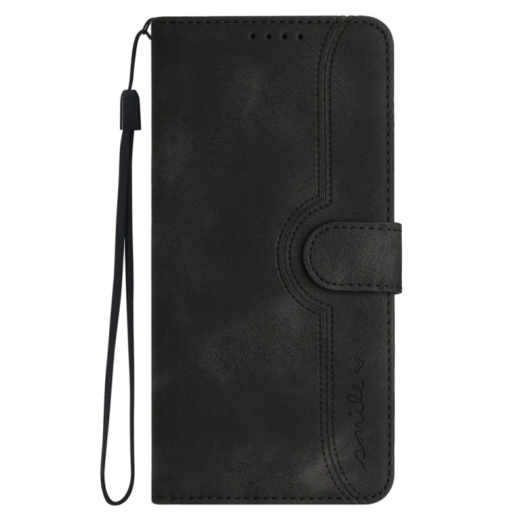 For Samsung Galaxy S25 Ultra 5G Heart Pattern Skin Feel Leather Phone Case(Black)