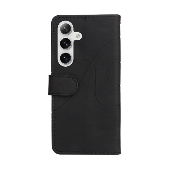 For Samsung Galaxy S25 / S24 5G Dual-color Splicing Flip Leather Phone Case(Black)