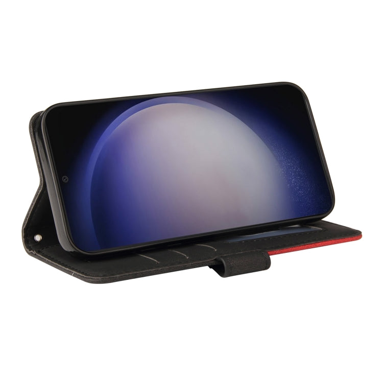 For Samsung Galaxy S25 / S24 5G Dual-color Splicing Flip Leather Phone Case(Black)