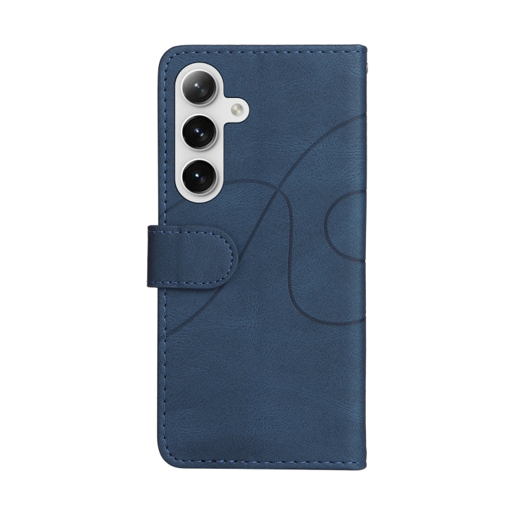 For Samsung Galaxy S25 / S24 5G Dual-color Splicing Flip Leather Phone Case(Blue) - free shipping - PMC Jewellery - Order now!