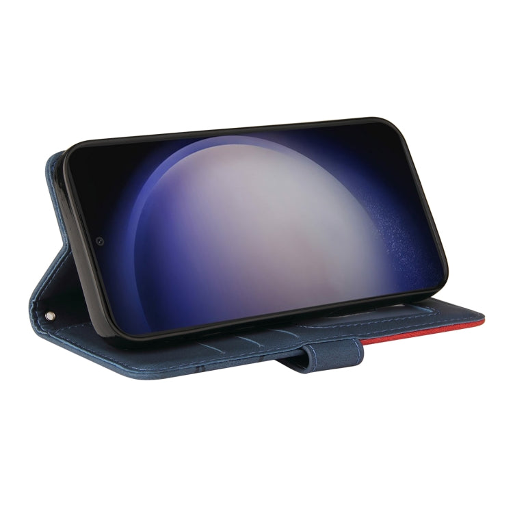 For Samsung Galaxy S25 / S24 5G Dual-color Splicing Flip Leather Phone Case(Blue) - free shipping - PMC Jewellery - Order now!