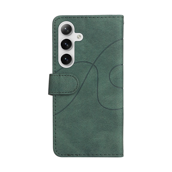 For Samsung Galaxy S25 / S24 5G Dual-color Splicing Flip Leather Phone Case(Green)