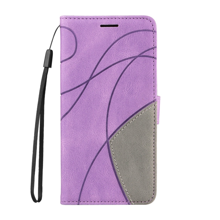 For Samsung Galaxy S25 / S24 5G Dual-color Splicing Flip Leather Phone Case(Purple) - Galaxy S25 5G Cases by PMC Jewellery | Online Shopping South Africa | PMC Jewellery | Buy Now Pay Later Mobicred