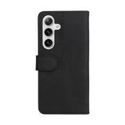 For Samsung Galaxy S25+ / S24+ 5G Dual-color Splicing Flip Leather Phone Case(Black)