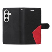 For Samsung Galaxy S25+ / S24+ 5G Dual-color Splicing Flip Leather Phone Case(Black)