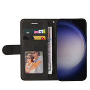 For Samsung Galaxy S25+ / S24+ 5G Dual-color Splicing Flip Leather Phone Case(Black)