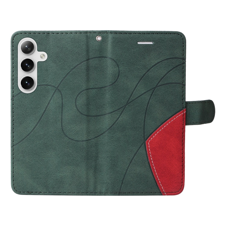 For Samsung Galaxy S25+ / S24+ 5G Dual-color Splicing Flip Leather Phone Case(Green) - Galaxy S25+ 5G Cases by PMC Jewellery | Online Shopping South Africa | PMC Jewellery | Buy Now Pay Later Mobicred