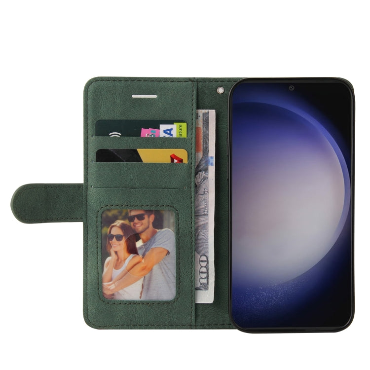For Samsung Galaxy S25+ / S24+ 5G Dual-color Splicing Flip Leather Phone Case(Green) - Galaxy S25+ 5G Cases by PMC Jewellery | Online Shopping South Africa | PMC Jewellery | Buy Now Pay Later Mobicred