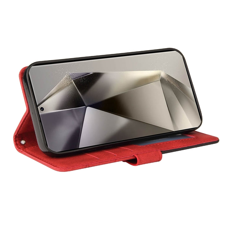 For Samsung Galaxy S25 Ultra 5G Dual-color Splicing Flip Leather Phone Case(Red) - Galaxy S25 Ultra 5G Cases by PMC Jewellery | Online Shopping South Africa | PMC Jewellery | Buy Now Pay Later Mobicred
