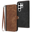 For Samsung Galaxy S25 Ultra 5G Side Buckle Double Fold Hand Strap Leather Phone Case(Brown) - Galaxy S25 Ultra 5G Cases by PMC TechLife | Online Shopping South Africa | PMC TechLife | Buy Now Pay Later Mobicred