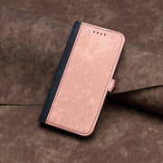 For Samsung Galaxy S25 Ultra 5G Side Buckle Double Fold Hand Strap Leather Phone Case(Pink)