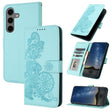 For Samsung Galaxy S25+ 5G Datura Flower Embossed Flip Leather Phone Case(Light Blue) - free shipping - PMC Jewellery - Order now!