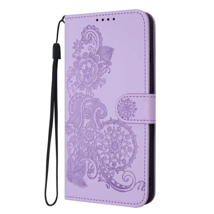 For Samsung Galaxy S25+ 5G Datura Flower Embossed Flip Leather Phone Case(Purple) - Galaxy S25+ 5G Cases by PMC Jewellery | Online Shopping South Africa | PMC Jewellery | Buy Now Pay Later Mobicred