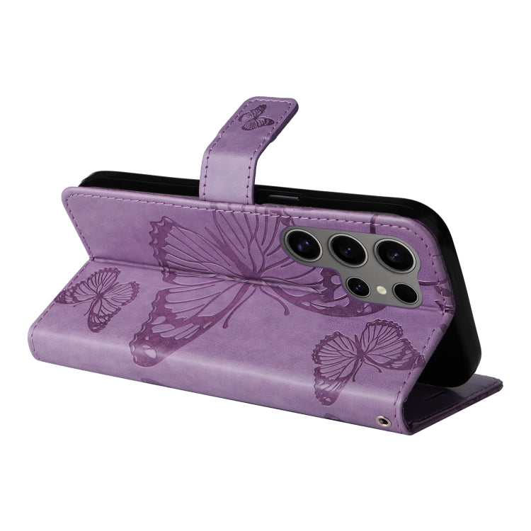 For Samsung Galaxy S25 Ultra 5G 3D Butterfly Embossed Pattern Flip Leather Phone Case(Purple) - Galaxy S25 Ultra 5G Cases by PMC Jewellery | Online Shopping South Africa | PMC Jewellery | Buy Now Pay Later Mobicred