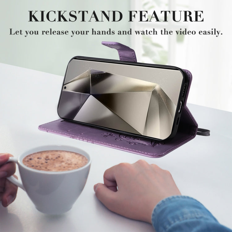 For Samsung Galaxy S25 Ultra 5G 3D Butterfly Embossed Pattern Flip Leather Phone Case(Purple) - Galaxy S25 Ultra 5G Cases by PMC Jewellery | Online Shopping South Africa | PMC Jewellery | Buy Now Pay Later Mobicred