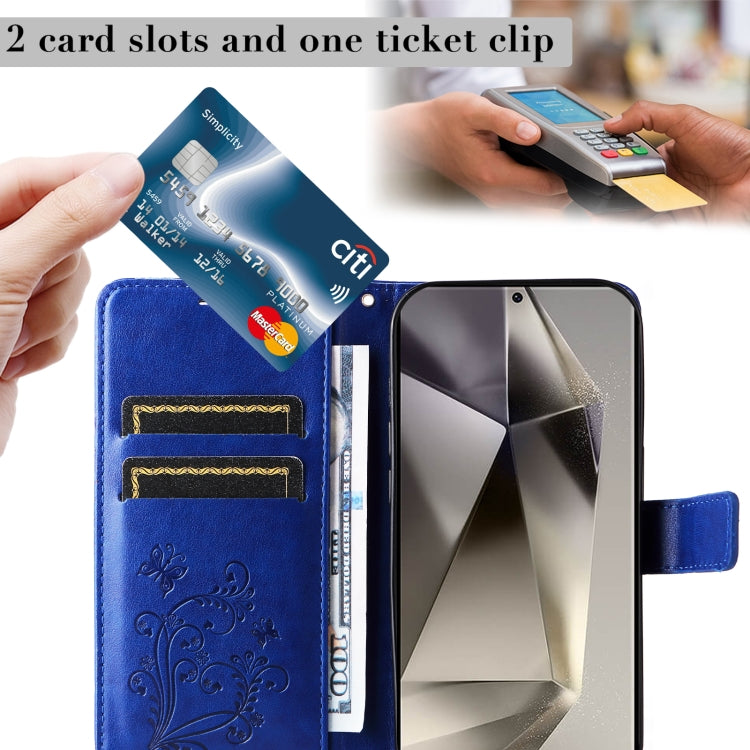 For Samsung Galaxy S25 Ultra 5G 3D Butterfly Embossed Pattern Flip Leather Phone Case(Blue) - free shipping - PMC Jewellery - Order now!