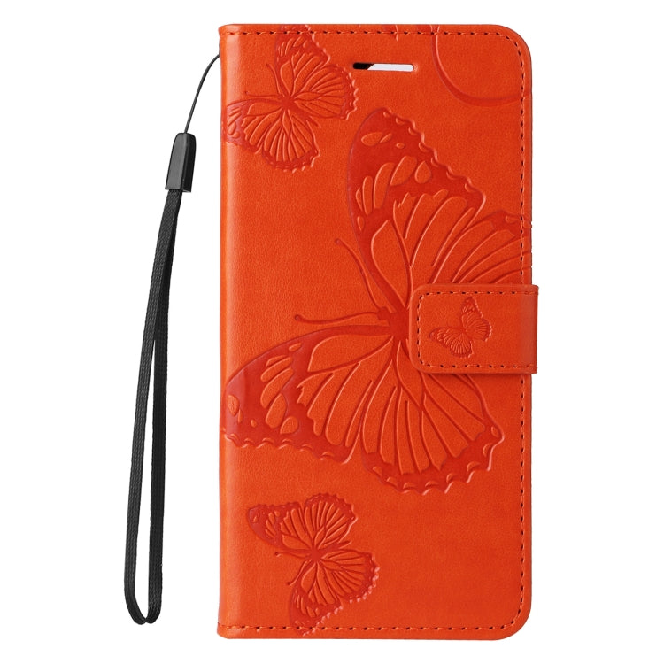 For Samsung Galaxy S25 Ultra 5G 3D Butterfly Embossed Pattern Flip Leather Phone Case(Orange) - Galaxy S25 Ultra 5G Cases by PMC Jewellery | Online Shopping South Africa | PMC Jewellery | Buy Now Pay Later Mobicred