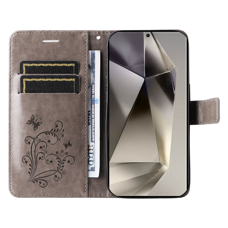 For Samsung Galaxy S25 Ultra 5G 3D Butterfly Embossed Pattern Flip Leather Phone Case(Grey) - Galaxy S25 Ultra 5G Cases by PMC Jewellery | Online Shopping South Africa | PMC Jewellery | Buy Now Pay Later Mobicred
