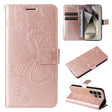 For Samsung Galaxy S25 Ultra 5G 3D Butterfly Embossed Pattern Flip Leather Phone Case(Rose Gold) - Galaxy S25 Ultra 5G Cases by PMC TechLife | Online Shopping South Africa | PMC TechLife | Buy Now Pay Later Mobicred