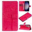 For Samsung Galaxy S25+ / S24+ 5G Tree & Cat Embossed Pattern Flip Leather Phone Case(Rose Red) - Galaxy S25+ 5G Cases by PMC TechLife | Online Shopping South Africa | PMC TechLife | Buy Now Pay Later Mobicred
