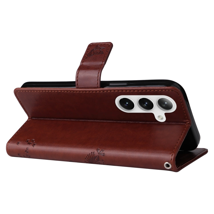 For Samsung Galaxy S25+ / S24+ 5G Tree & Cat Embossed Pattern Flip Leather Phone Case(Coffee) - Galaxy S25+ 5G Cases by PMC Jewellery | Online Shopping South Africa | PMC Jewellery | Buy Now Pay Later Mobicred