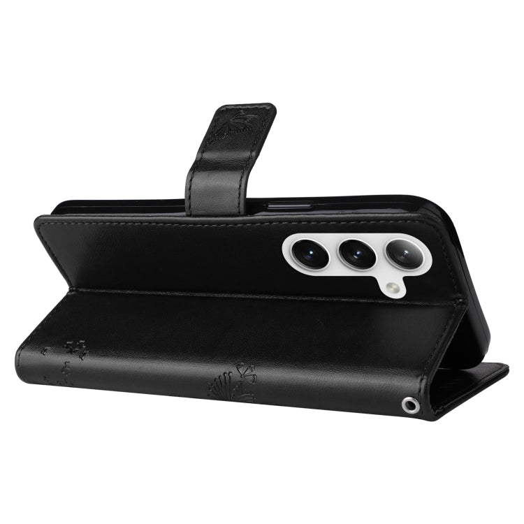 For Samsung Galaxy S25+ / S24+ 5G Tree & Cat Embossed Pattern Flip Leather Phone Case(Black) - Galaxy S25+ 5G Cases by PMC Jewellery | Online Shopping South Africa | PMC Jewellery | Buy Now Pay Later Mobicred