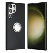 For Samsung Galaxy S25 Ultra 5G Matte Ring Holder TPU Phone Case(Silver)