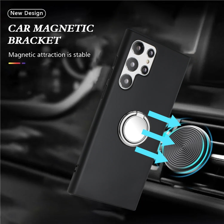 For Samsung Galaxy S25 Ultra 5G Matte Ring Holder TPU Phone Case(Silver) - Galaxy S25 Ultra 5G Cases by PMC Jewellery | Online Shopping South Africa | PMC Jewellery | Buy Now Pay Later Mobicred