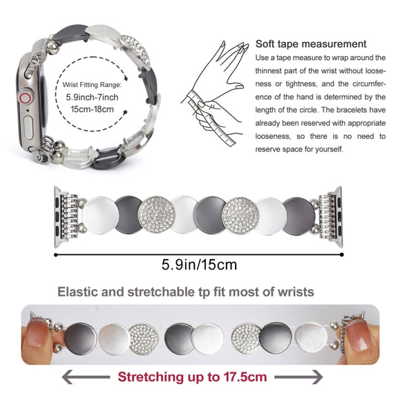 For Apple Watch 42mm / 41mm / 40mm / 38mm Alloy Chain Metal Watch Band(Silver Grey)