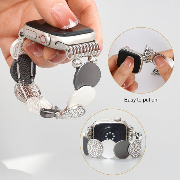 For Apple Watch 42mm / 41mm / 40mm / 38mm Alloy Chain Metal Watch Band(Silver Grey)