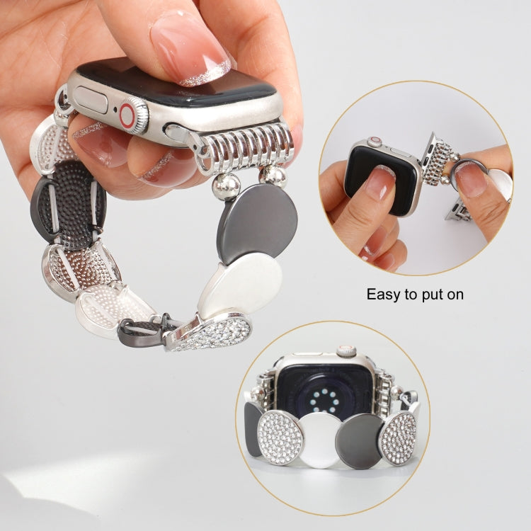 For Apple Watch 42mm / 41mm / 40mm / 38mm Alloy Chain Metal Watch Band(Silver Grey)
