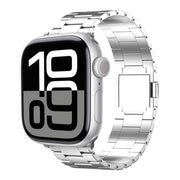 For Apple Watch 42mm / 41mm / 40mm / 38mm Tri-beads Magnetic Titanium Alloy Watch Band(Silver)