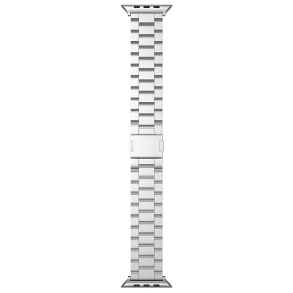For Apple Watch 42mm / 41mm / 40mm / 38mm Tri-beads Magnetic Titanium Alloy Watch Band(Silver)