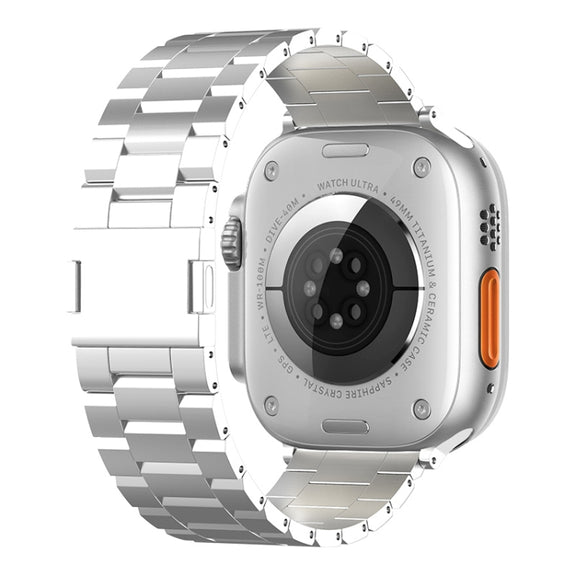For Apple Watch 42mm / 41mm / 40mm / 38mm Tri-beads Magnetic Titanium Alloy Watch Band(Silver)