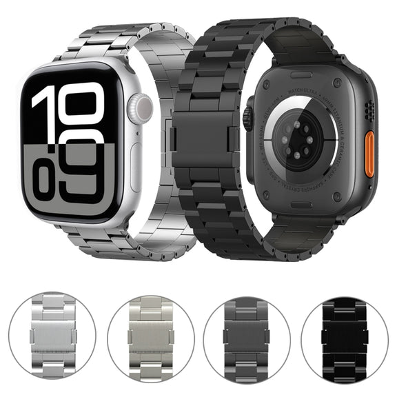 For Apple Watch 42mm / 41mm / 40mm / 38mm Tri-beads Magnetic Titanium Alloy Watch Band(Silver)