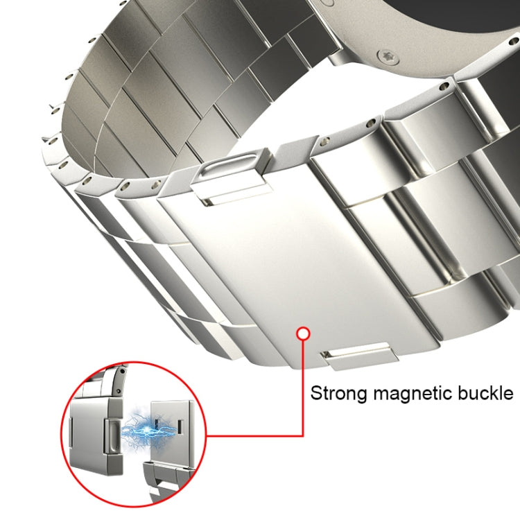 For Apple Watch 46mm / 49mm / 45mm / 44mm Tri-beads Magnetic Titanium Alloy Watch Band(Silver) - free shipping - PMC TechLife - Order now!