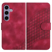 For Samsung Galaxy S25 5G YX0060 Elephant Head Embossed Phone Leather Case with Lanyard(Rose Red)