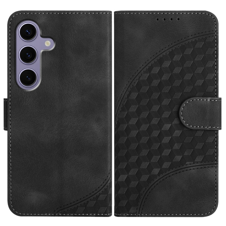 For Samsung Galaxy S25 5G YX0060 Elephant Head Embossed Phone Leather Case with Lanyard(Black) - Galaxy S25 5G Cases by PMC Jewellery | Online Shopping South Africa | PMC Jewellery | Buy Now Pay Later Mobicred