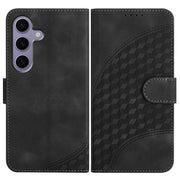 For Samsung Galaxy S25 5G YX0060 Elephant Head Embossed Phone Leather Case with Lanyard(Black)
