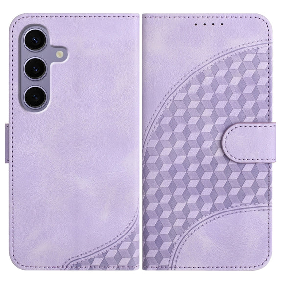 For Samsung Galaxy S25 5G YX0060 Elephant Head Embossed Phone Leather Case with Lanyard(Light Purple)