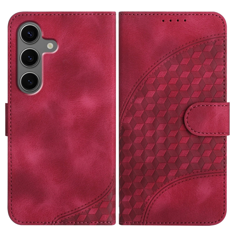 For Samsung Galaxy S25+ 5G YX0060 Elephant Head Embossed Phone Leather Case with Lanyard(Rose Red) - Galaxy S25+ 5G Cases by PMC Jewellery | Online Shopping South Africa | PMC Jewellery | Buy Now Pay Later Mobicred