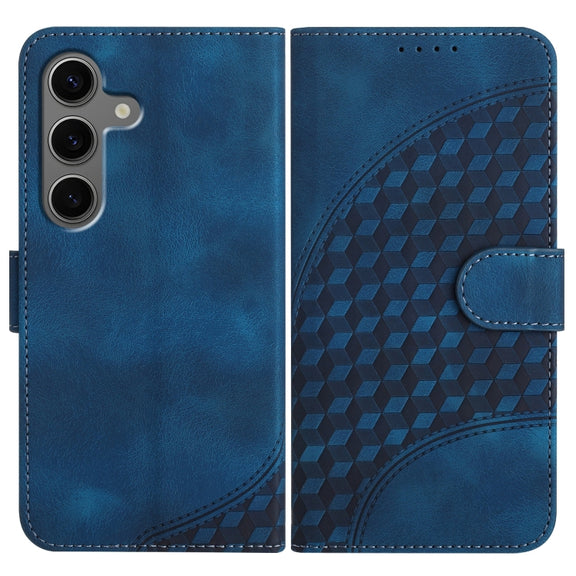 For Samsung Galaxy S25+ 5G YX0060 Elephant Head Embossed Phone Leather Case with Lanyard(Royal Blue)
