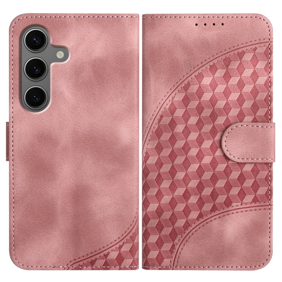 For Samsung Galaxy S25+ 5G YX0060 Elephant Head Embossed Phone Leather Case with Lanyard(Pink)