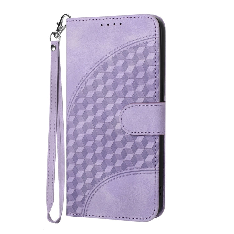 For Samsung Galaxy S25+ 5G YX0060 Elephant Head Embossed Phone Leather Case with Lanyard(Light Purple)