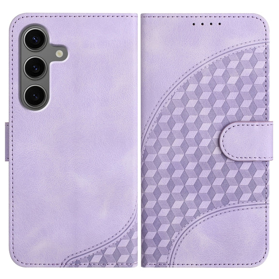 For Samsung Galaxy S25+ 5G YX0060 Elephant Head Embossed Phone Leather Case with Lanyard(Light Purple)