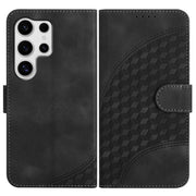 For Samsung Galaxy S25 Ultra 5G YX0060 Elephant Head Embossed Phone Leather Case with Lanyard(Black)
