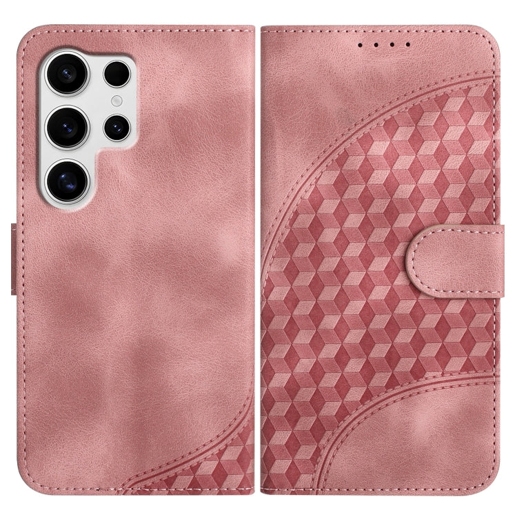 For Samsung Galaxy S25 Ultra 5G YX0060 Elephant Head Embossed Phone Leather Case with Lanyard(Pink) - Galaxy S25 Ultra 5G Cases by PMC Jewellery | Online Shopping South Africa | PMC Jewellery | Buy Now Pay Later Mobicred