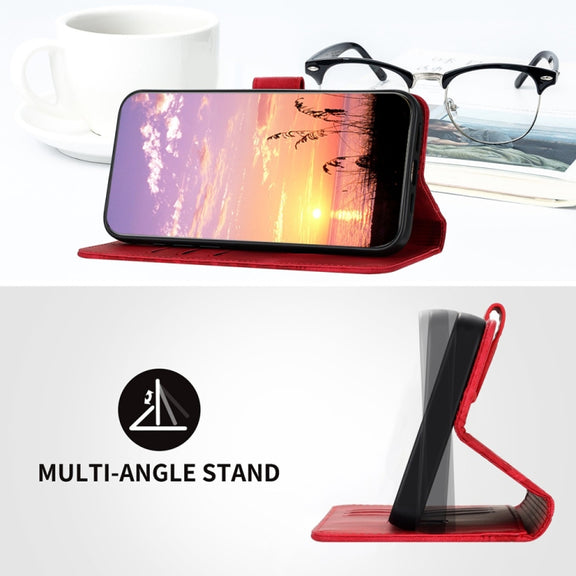 For Samsung Galaxy S25 Ultra 5G YX0060 Elephant Head Embossed Phone Leather Case with Lanyard(Red)