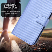 For Samsung Galaxy S25 Ultra 5G YX0070 Carbon Fiber Buckle Leather Phone Case with Lanyard(Light Purple)
