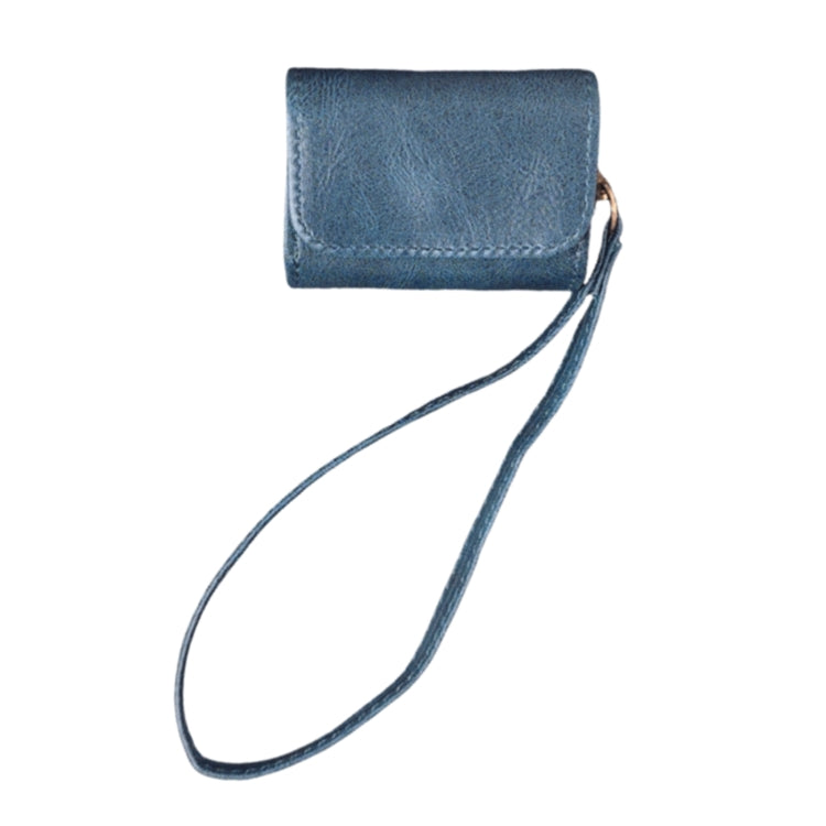 For AirPods 3 Cowhide Texture PU Headset Shockproof Case(Blue) - For AirPods 3 by PMC Jewellery | Online Shopping South Africa | PMC Jewellery | Buy Now Pay Later Mobicred